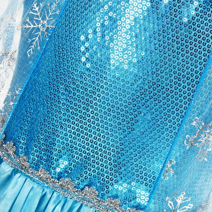 Elsa Dress for Girls Elsa Mesh Long Dress Costume Children Kids Carnival Snow Queen Cosplay Dress Purim Birthday Party Ball Gown