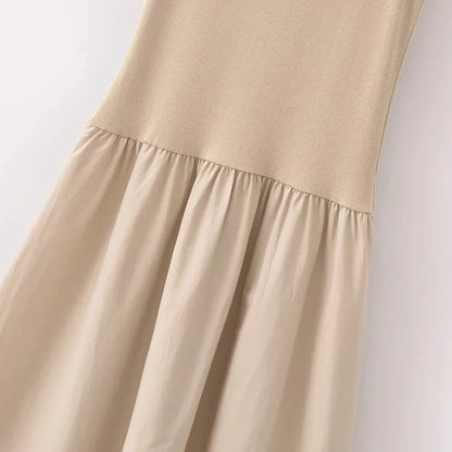 Khaki Elegant Long Dresses 2025 Women's Spring Sleeveless Black Dresses Fashion Casual Party Y2k Dress Vestidos For Female