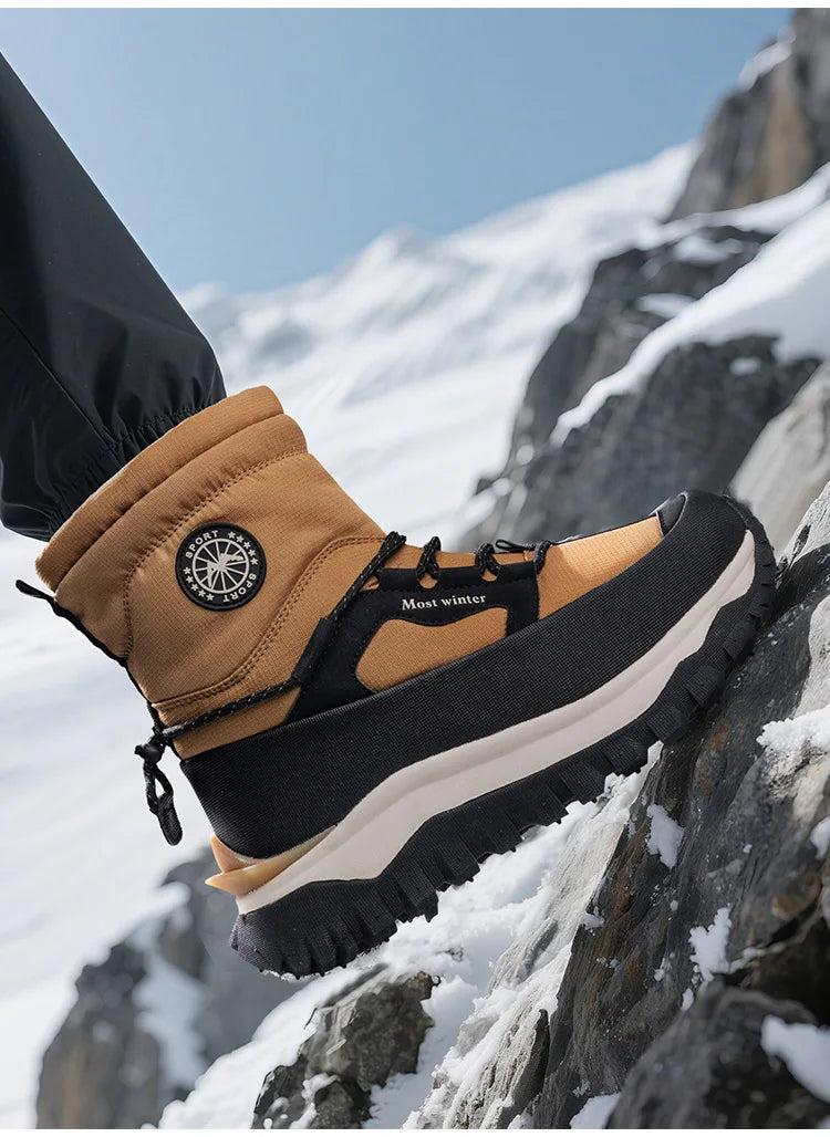 Men's Winter Boots 2026 New Snow Boots Thickened Warm Boots Waterproof Non-Slip Winter Shoes Thick Sole Cold-Proof Shoes