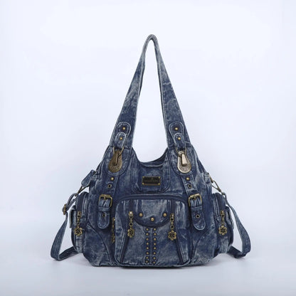 Women's Fashion Shoulder Bag PU Leather Handbag Large Capacity Satchel Vintage Female Shoulder Bag Phone Pouch