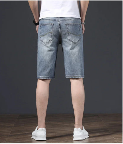 2025 Summer Brand Stretch Thin Bermuda Masculina Cotton Denim Jeans Jorts Men Knee Length Soft Ropa Hombre Shorts