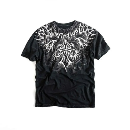 90s Sun Proof American New Trend Fake Two Piece Long Sleeved T shirts Women Harajuku Hip-Hop Gothic Casual Tops Street Wear