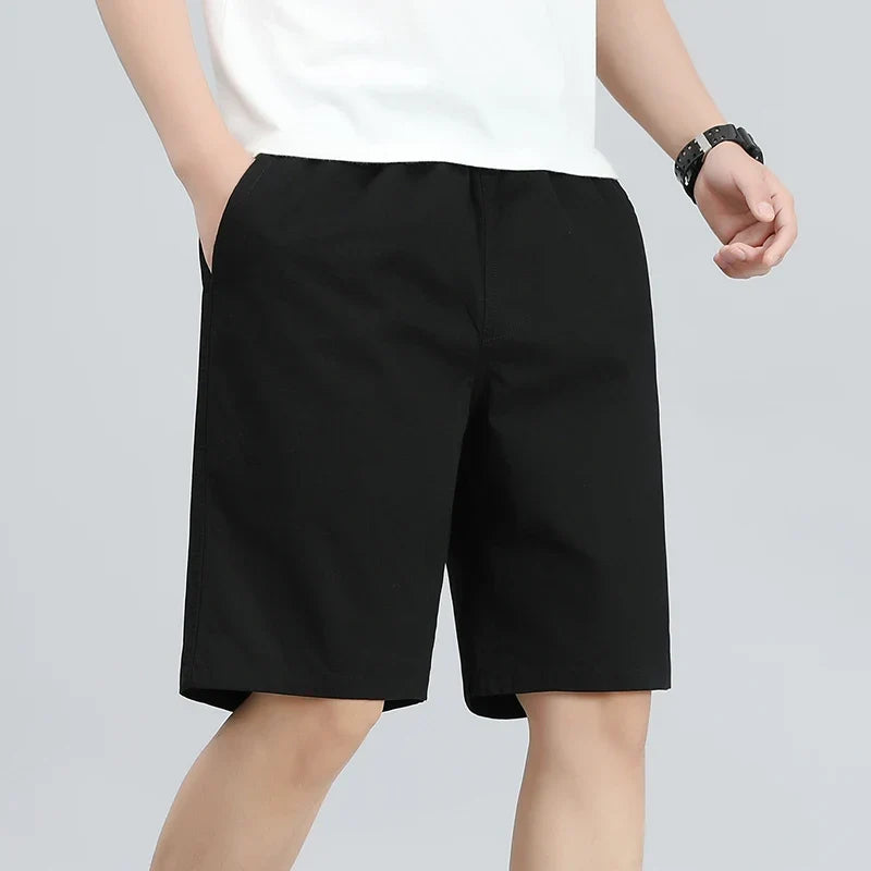 Men's Lightweight Cotton Summer Casual Shorts Loose Wide-Leg Fitness Exercise Work Shorts Comfortable Breathable