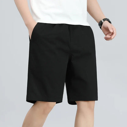 Men's Lightweight Cotton Summer Casual Shorts Loose Wide-Leg Fitness Exercise Work Shorts Comfortable Breathable