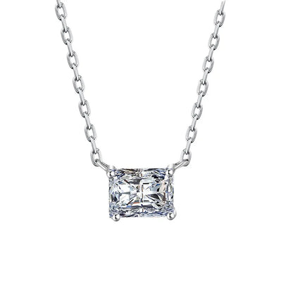1/2carat Emerald/Radiant Cut Solitaire Moissanite Diamond Pendant Necklace With  Certificate S925 Silver Neckchain For Women