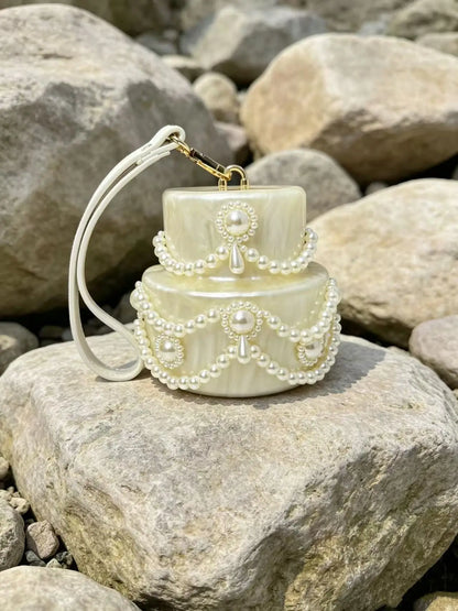 European & American Cross-border Marble Pattern Acrylic Cake Bag, Socialite Party Evening Clutch, Handbag & Shoulder Bag with Lo