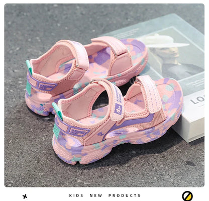 2025 Summer Boys Soft Sandals Fashion Children Shoes Autumn Light Cartoon Sandalias Flat Beach 4-12 Years Old Kids Shoes 12yrs