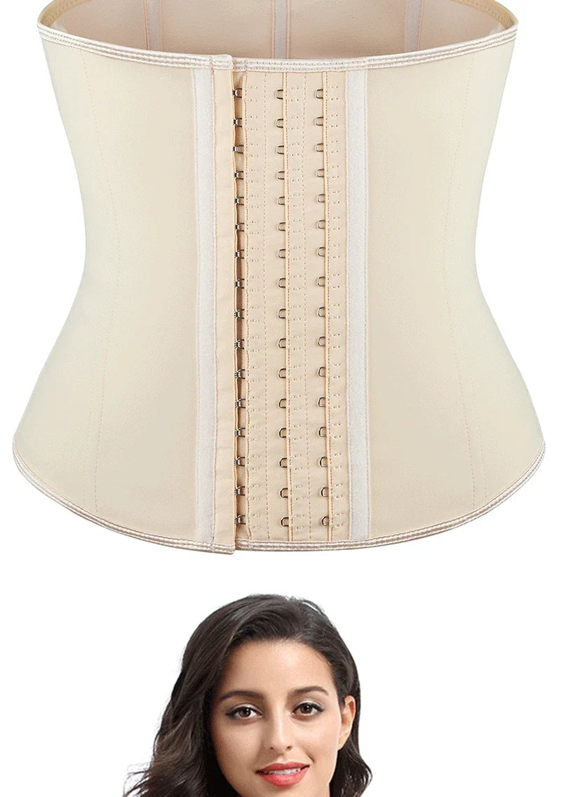 Waist Trainer corset Latex Women Plus Size Waist Cinchers Body Shaper Tummy Control  Fajas Colombianas with Hooks Slimming Belt