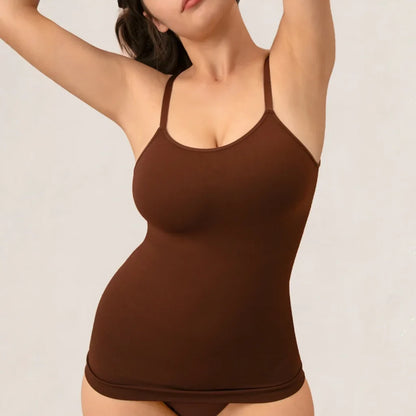 High Quality Women Seamless Cami Single Layer Adjustable Straps Scoop Neck Comfort Body Control Shaping Tank Top