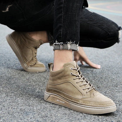 New Arrival Genuine Leather Men Ankle Boots  Design Warm Plush Fur Winter Sneakers Snow Casual Leather Shoes Outdoor Basic Boots