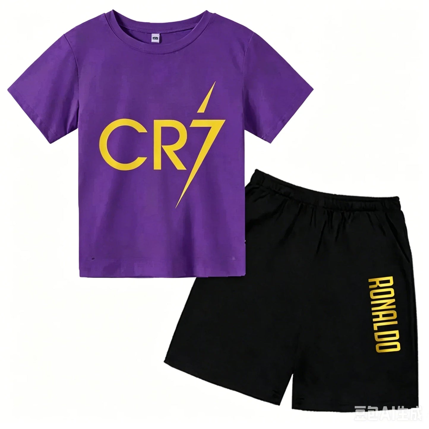 Summer CR7 Printed Short Sleeve Children Set Casual Fashion Tops and Shorts 2pcs Set Kid Boys Girls Sports Tshirts Set Outfits