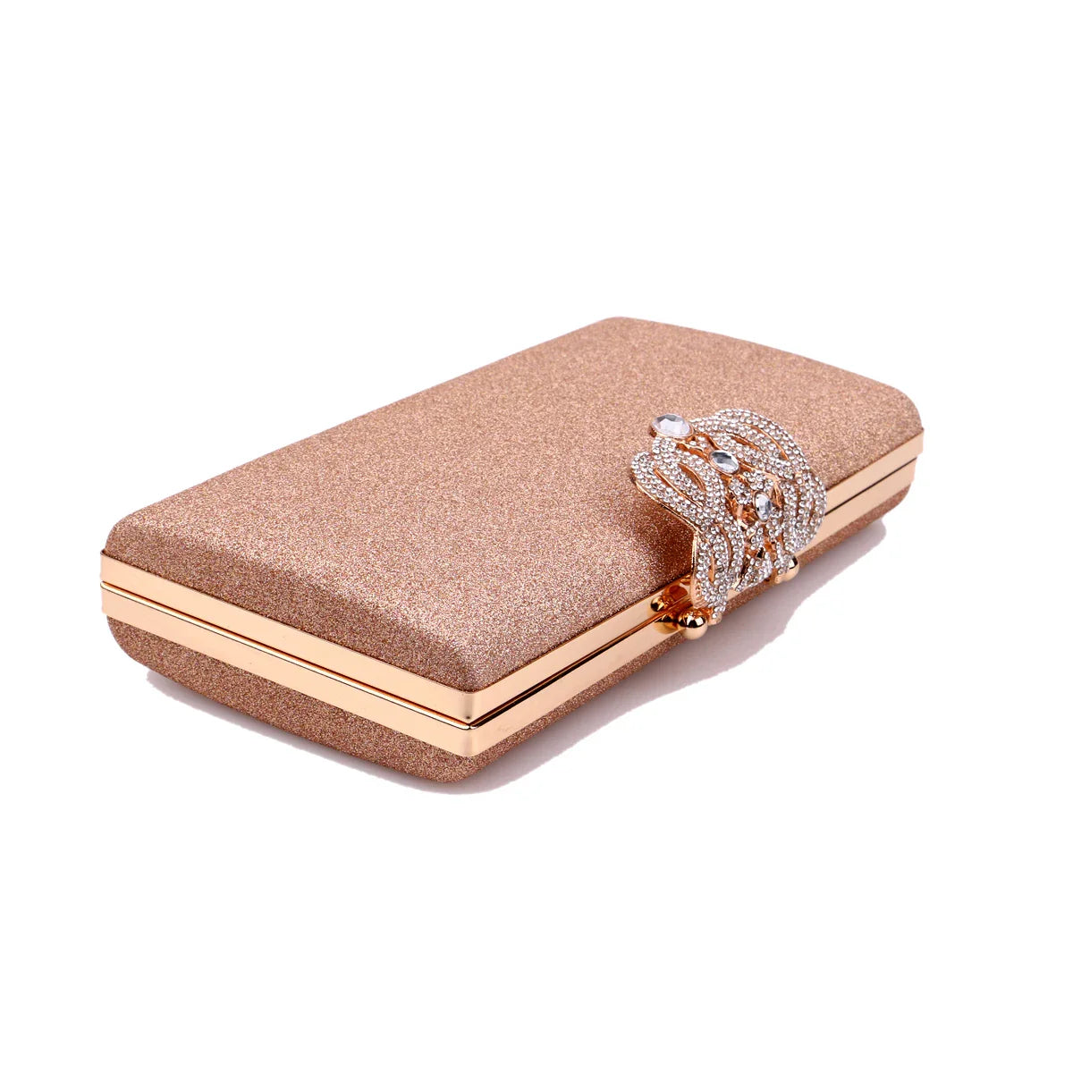 Sequined Fashion Women Evening Bags Crown Metal Chain Shoulder Day Clutch With Rhinestones Wedding Party Handbags