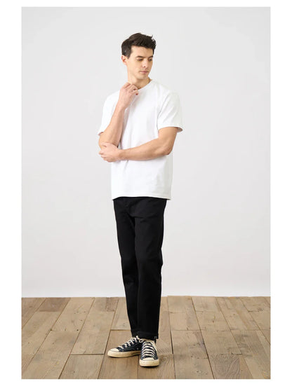2026 Summer New Oversize 310gsm 100% Cotton T-shirts Men Quality Breathable Solid Color Comfortable Tops