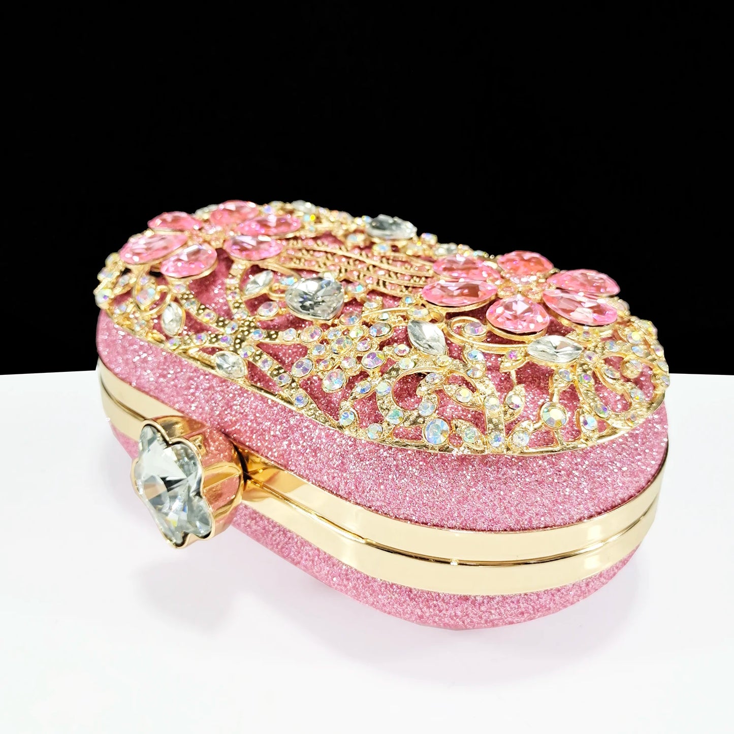 New Design Specials Italian Women Heels Shoes and Bag in Pink Color Comfortable Heels With Rhinestone for Part