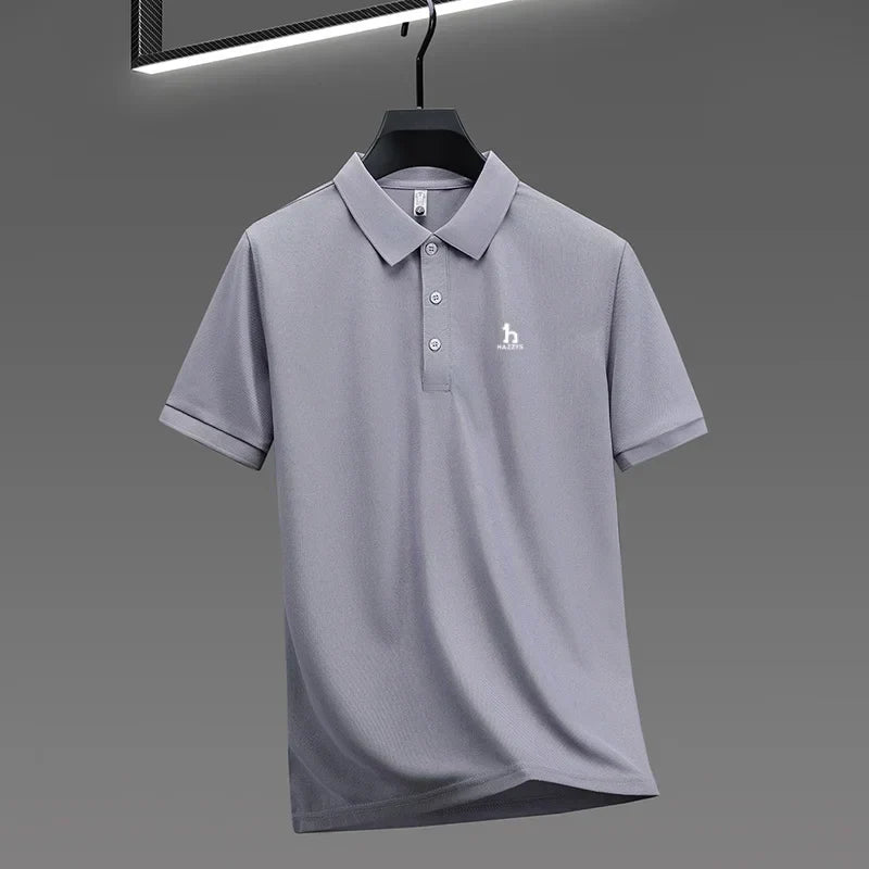 New Men's High End Brand Lape Short Sleeved Polo Shirt Summer Fashion Letter Print T-Shirt Casual Business Office Men's Clothing