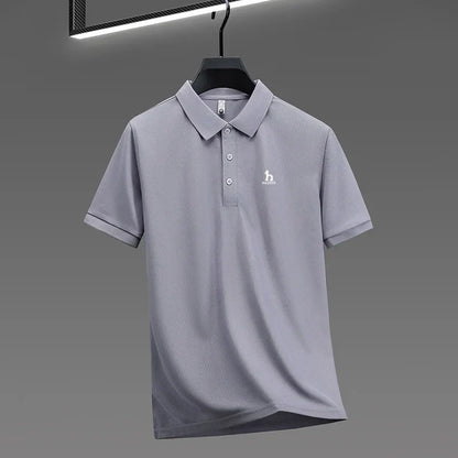 New Men's High End Brand Lape Short Sleeved Polo Shirt Summer Fashion Letter Print T-Shirt Casual Business Office Men's Clothing