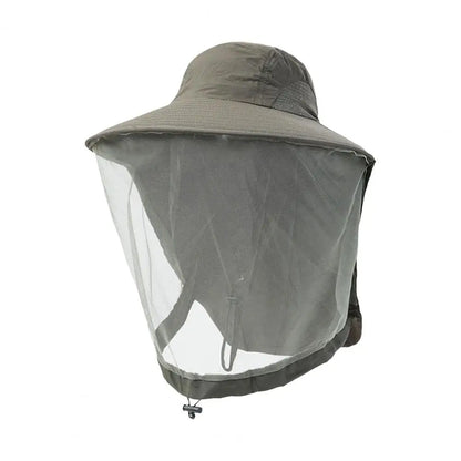 UV Protection Hat with Face Mask Breathable Insect Protection Wide Brim Fishing Hat Outdoor Sport Nature Hiking Camping Mesh Hat