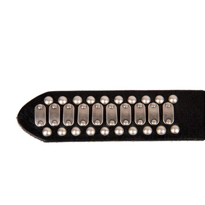 3.8CM Real Genuine Leather Belt Metal Pin Buckle Men Belt Male Wide Cowhide Hiphop Rock Rivet Belts for Men Ceinture Black