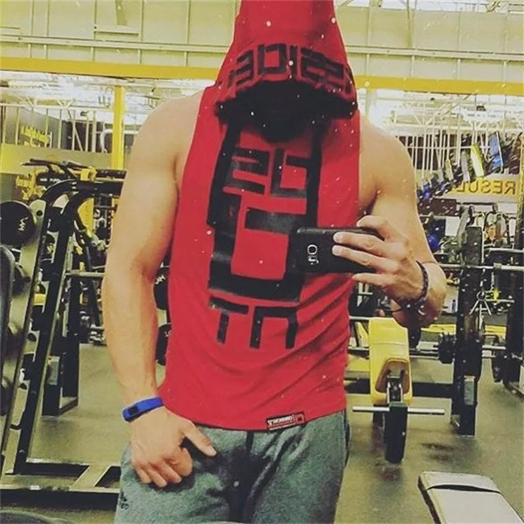 Mens Street Corner Pullovers Fitness Sport Sleeveless Hoodies Gym Bodybuilding Running Training Jogging Cotton Casual Sportswear
