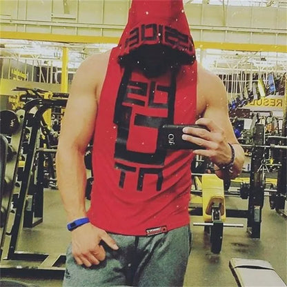 Mens Street Corner Pullovers Fitness Sport Sleeveless Hoodies Gym Bodybuilding Running Training Jogging Cotton Casual Sportswear