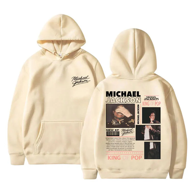 Michael Jackson King of Pop Graphic Hoodie Men Women Vintage Gothic Rock Sweatshirt Male Hip Hop Punk Oversized Pullover Hoodies