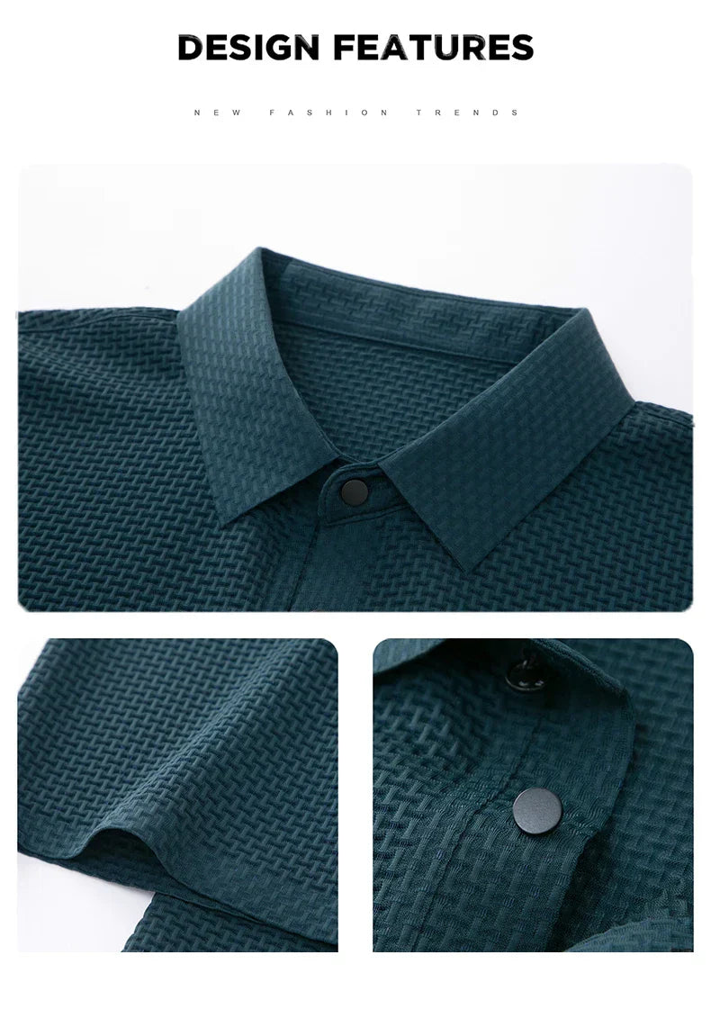 Upto EUR Sizes Tall Man Brand Top-Quality Men's Golf Shirt Lop-up Hollow Short-sleeved Polo Shirt SummerIce Silk Breathable Tee