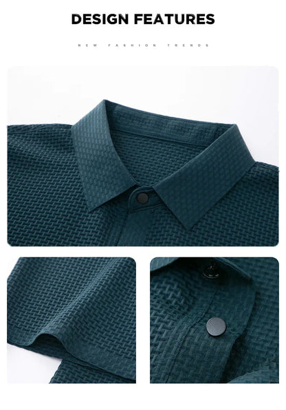 Upto EUR Sizes Tall Man Brand Top-Quality Men's Golf Shirt Lop-up Hollow Short-sleeved Polo Shirt SummerIce Silk Breathable Tee