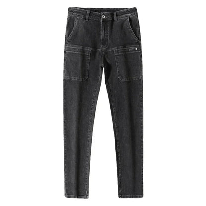 Spring Summer Thin Six Pocket Men's Jeans Elastic Straight Leg Casual Slim Fit Jeans Versatile Multi-Pocket Long Y2K Denim Pants