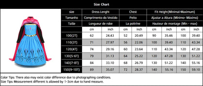 Elsa Anna Princess Dress Girls Cosplay Mesh Sequin Costumes Kids Snow Queen Halloween Carnival Birthday Party Gowns 12Y