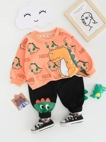 New Spring Autumn Baby Girl Clothes Boys Outfits Children Cartoon T-Shirt Pants 2Pcs/Sets Toddler Casual Costume Kids Tracksuits