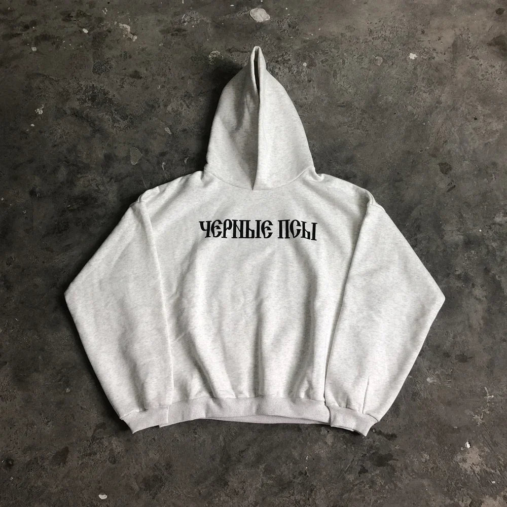 Fashion 1:1 KANYE WEST Streetwear Sweatshirt DONDA Printed Velvet Casual Loose Oversized Tops Hoodies Men
