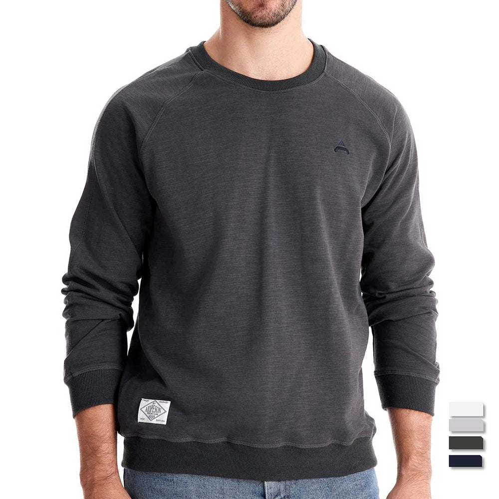Brand Quality Mens Cotton Blend Crew Neck Sweatshirt Casual Sport Pullover Solid Embroidery Sweatshirts for Men