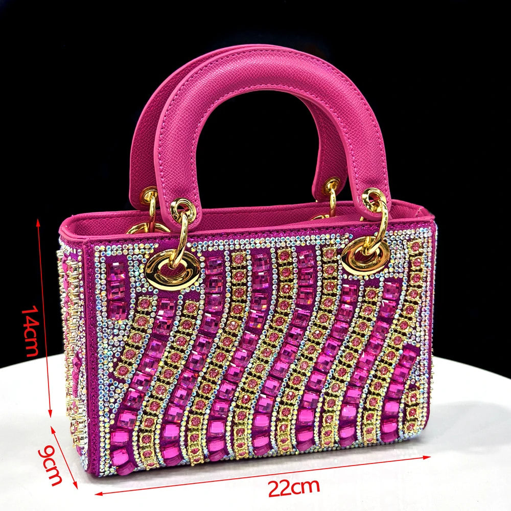 2025 Elegant Multicolor Color Women's  Heels and Rhinestone Handbag Set - Italian Design for Weddings and Parties
