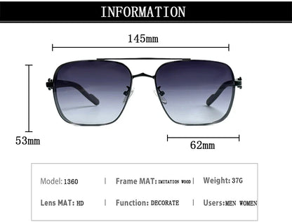 Luxe Sunglasses For Men Wooden Square Sunglasses Women Trendy Vintage Fashion Glasses Retro Trending Gafas De Sol Hombre Lunette