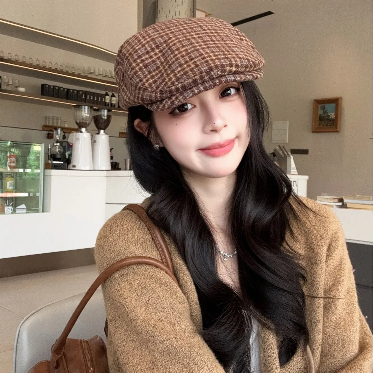 New Plaid Hats Women Berets Spring Autumn Winter Newsboy Cap Women Vintage Flat Ivy Hats Golf Driving Cap Casquette
