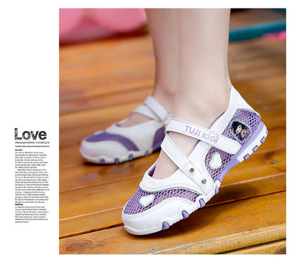 Girls Sandals Gladiator Cartoon Soft Children Non-slip Beach Shoes Kids Summer Floral Sandals Princess Shoes Fashion Cute