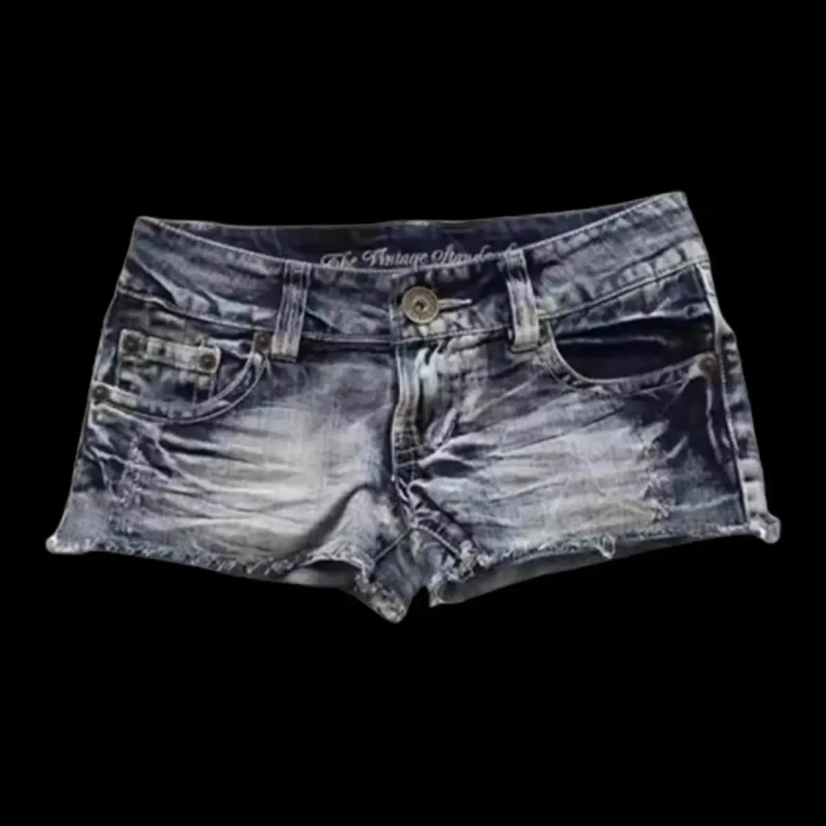 BB Hip Hop Fashion Street Clothing Graphic Printing Style Women Black Shorts Ins Y2K Goth Slim Denim Shorts