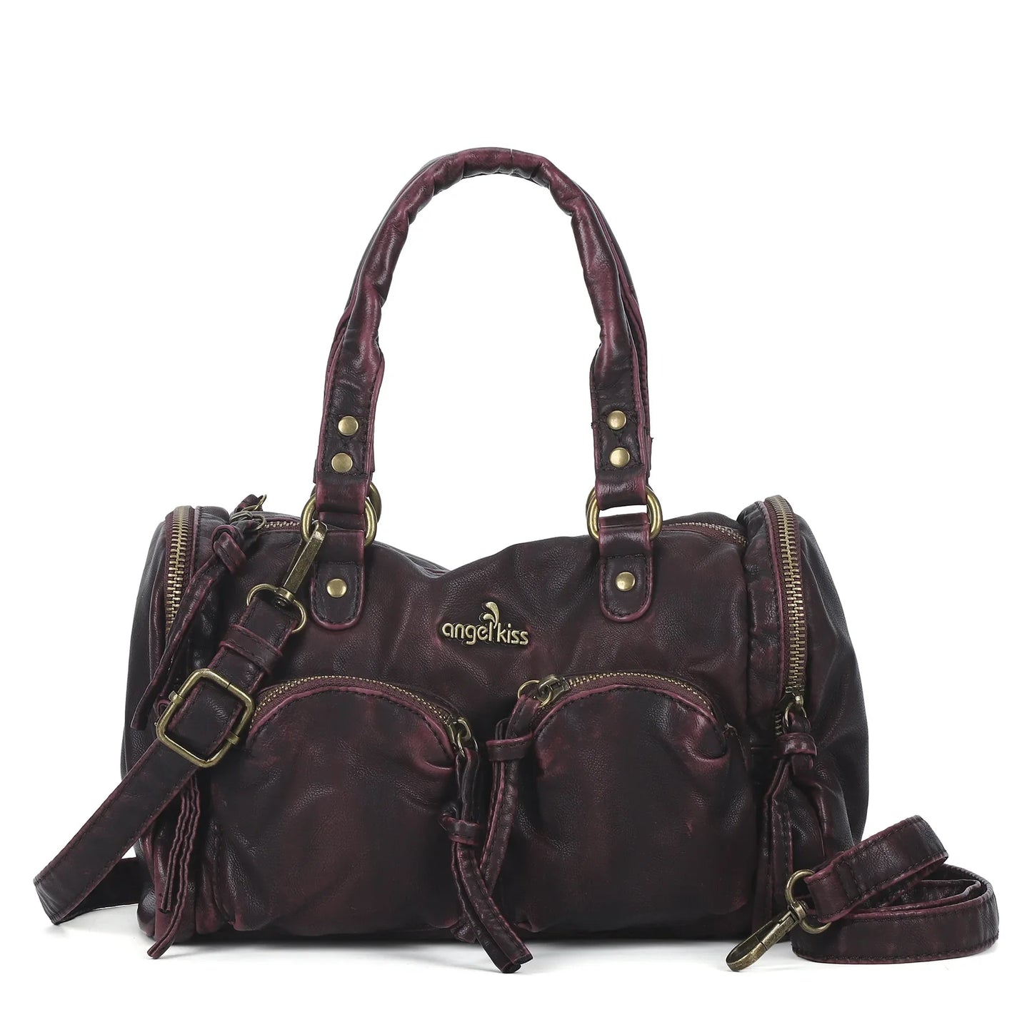 Vintage Women Handbags Small Satchel Top-handle Boston Bag PU Shoulder Bag Fashion Dumpling Pack Multi-pockets Shoulder Bags