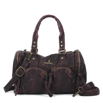 Vintage Women Handbags Small Satchel Top-handle Boston Bag PU Shoulder Bag Fashion Dumpling Pack Multi-pockets Shoulder Bags