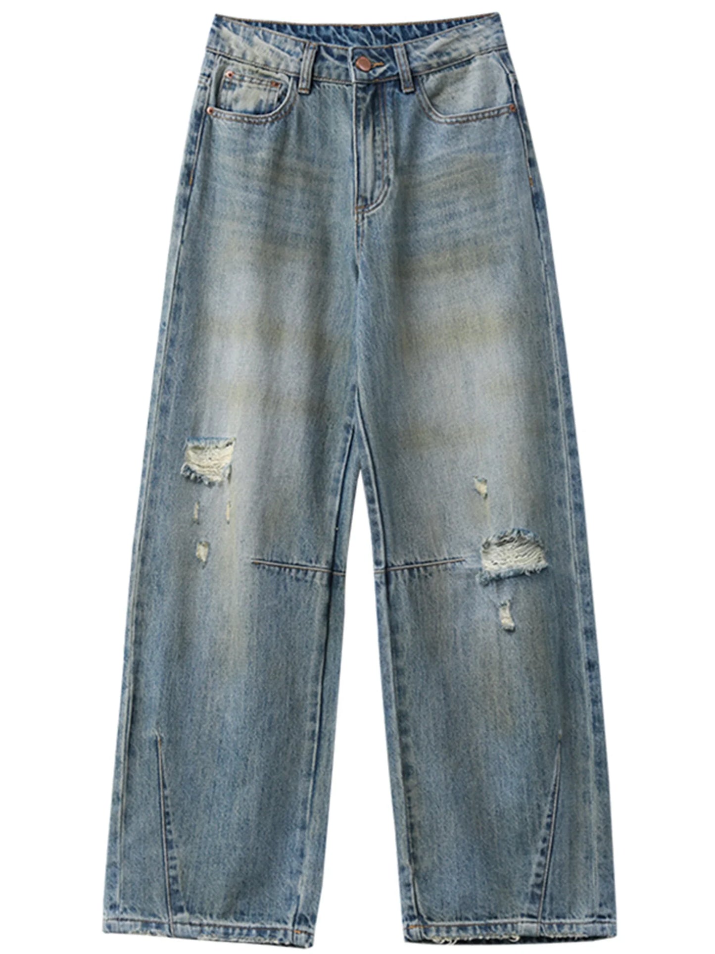 Retro Women's Jeans Loose Casual  New High Waisted Wide Legs Denim Pant Female Trousers Spring Autumn 2025
