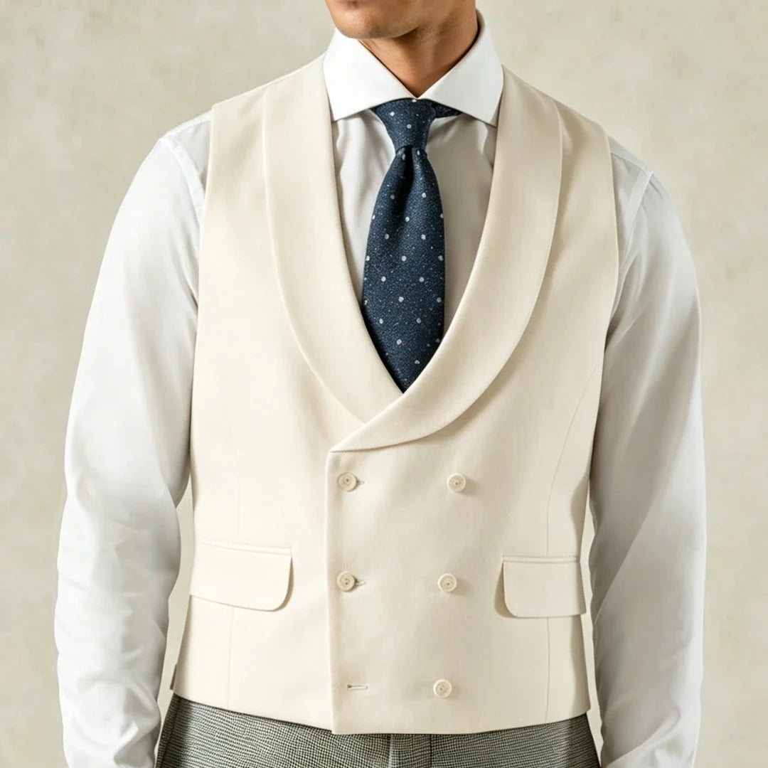 Men Vest Pink Solid Double Breasted With Lapel Waistcoat For Wedding Banquet Business Work Office Casual Daily Men Suit Vest