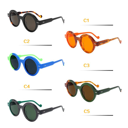 UV400 Protection Retro Glasses Asymmetric Square Acetate Frame for Men Women Polarized Lens Daily Trendy Lightweight