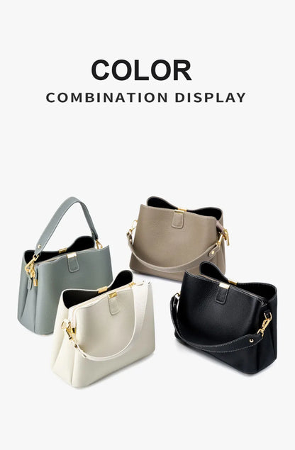 Genuine Leather Women's Bag Luxury Designer Shoulder Bag Large Capacity Cowhide Handbags High Quality Women Crossbody Bags