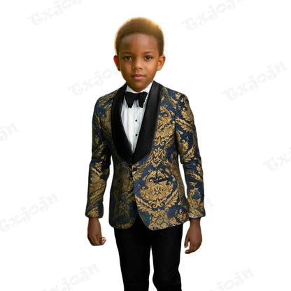 Formal Boys Suits 3 Pieces For Birthday Party Classic Handsome Shawl Neck Children Tuxedo 3-14Y Wedding Ring Bearer Outfit