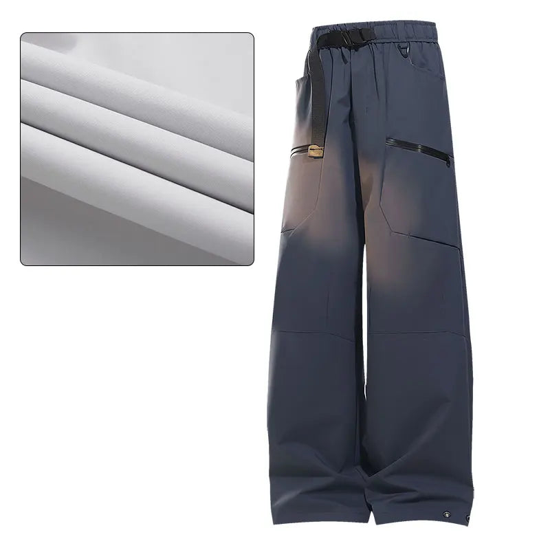 Autumn Hiking Pants Male With Belt Outdoor Waterproof Windproof Camping Trousers Spring Women Wear-Resistant Mountaineering Pant