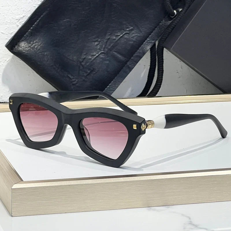 Cat Eye MaskeJ7 Handmade Classical Sunglasses Thick Acetate Irregular Germany Brand Design Luxury Fashion Trendy UV400 Men Women