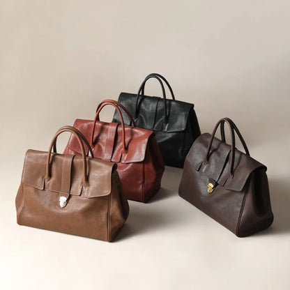 England Style Tote Bags For Women Luxury Designer Handbag And Purse 2024 New Vintage Lock Large Capacity Underarm Bag