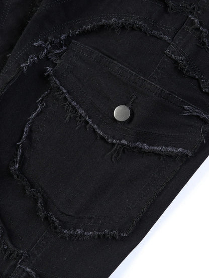 2025 New Men Ripped Stacked Jeans Distressed Slim Fit Skinny Straight Leg Jeans Fashion Hip Hop Denim Pants Casual Streetwear