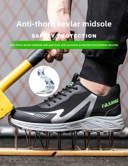 Fashion Insulation 6KV Plastic Toe Cap Labor Protection Shoes Anti Nail Indestructible Work Safety Boots Sneakers Male Footwear