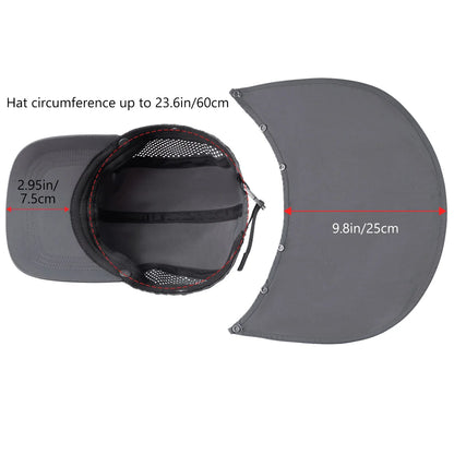 UPF 50+ Foldable Fishing Hat Baseball Cap with Removable Neck Flap Portable for Men Women Golf Hiking